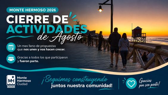 Agosto cierra con actividades culturales y deportivas en Monte Hermoso