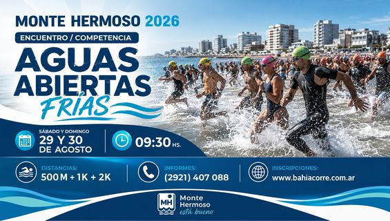 Aguas Abiertas Frías: Monte Hermoso vive este fin de semana una experiencia diferente frente al mar
