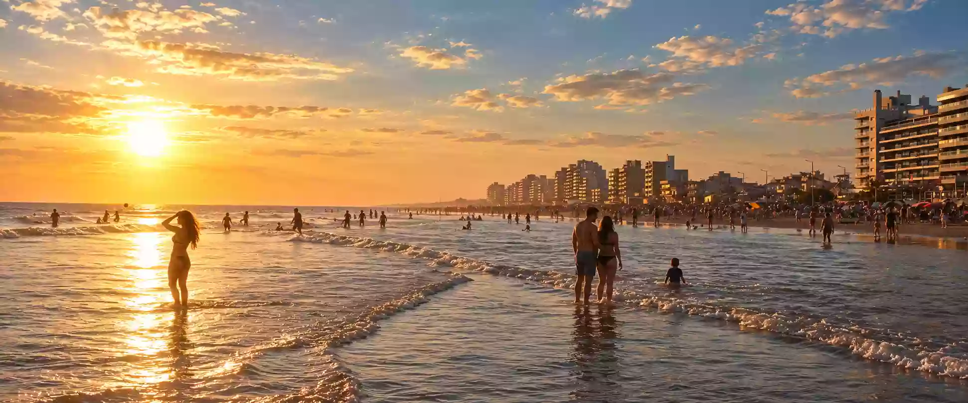 Playa de Monte Hermoso al atardecer