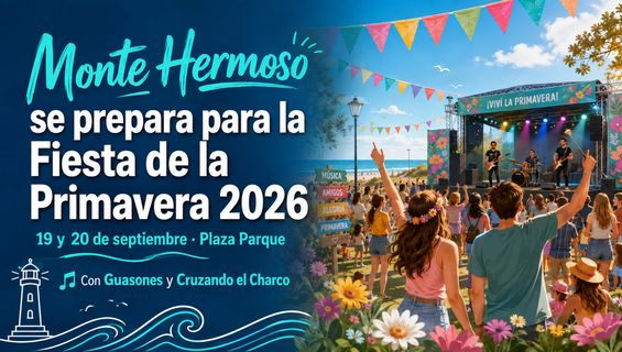 Fiesta de la Primavera 2026: Guasones y Cruzando el Charco tocarán en Monte Hermoso